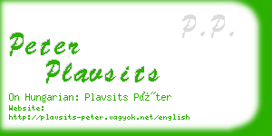 peter plavsits business card